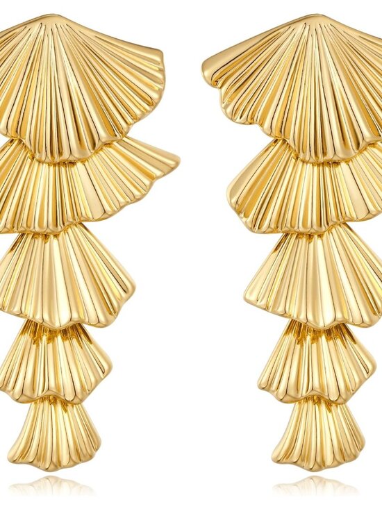Jewelry - Gold Shell Drop Earrings for Women Seashell Dangle Earrings Ocean Beach Earrings